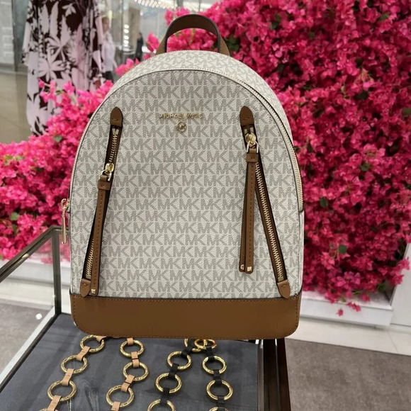 Michael Kors Brooklyn Medium Logo Backpack 30H1GBNB2B-Vanilla main image 11